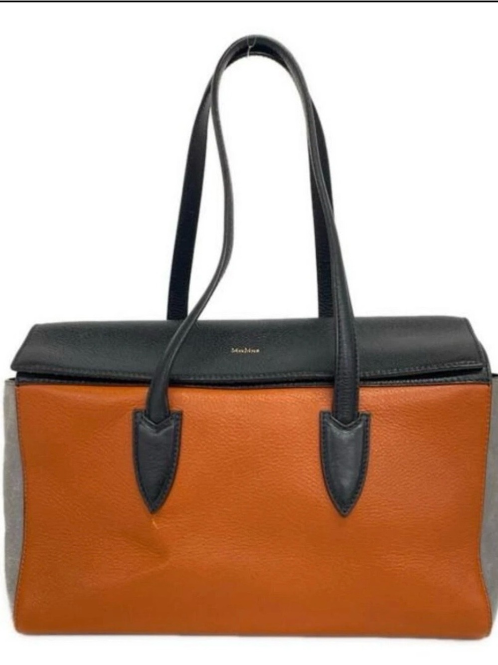 MaxMara Bowler Tote Bag leather and suede